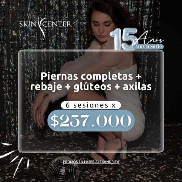 Dep. Láser Alex. - Piernas Completas + Rebaje + Glúteos + Axilas