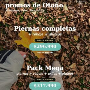 Dep. Alexandrita 6 ses Piernas Completas + Rebaje + Glúteos