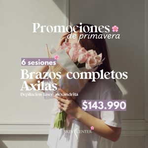 5 Depilación Láser Alexandrita - 6 ses de Brazos Completos + Axilas