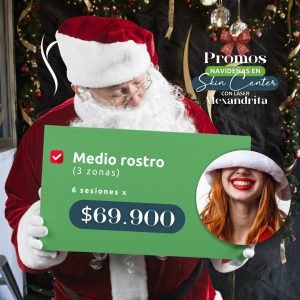 51 Depilación Alexandrita - 6 sesiones de Medio Rostro (3 zonas)