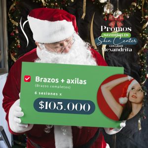 54 Depilación Láser Alexandrita - 6 ses de Brazos Completos + Axilas