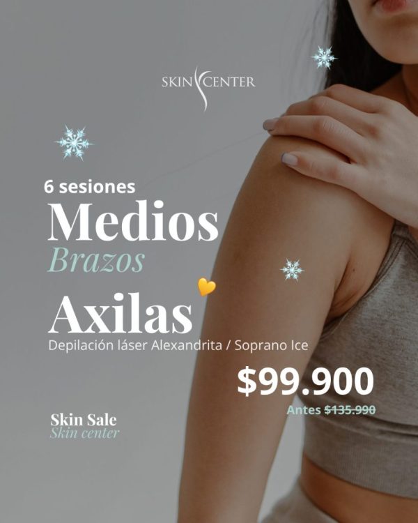 8 Dep. Láser Alexandrita - 6 ses Medio brazo + Axilas