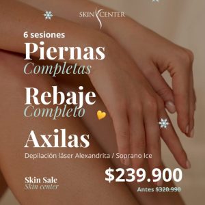9 Depilación Láser Alex.- 6 ses Pierna Completa + Rebaje + Axilas