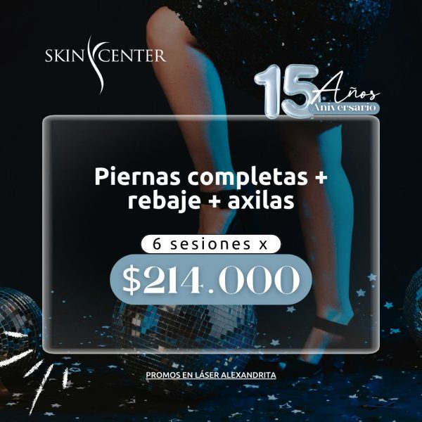 Depilación Láser Alex.- 6 ses Pierna Completa + Rebaje + Axilas