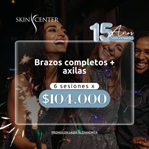 Depilación Láser Alexandrita - 6 ses de Brazos Completos + Axilas