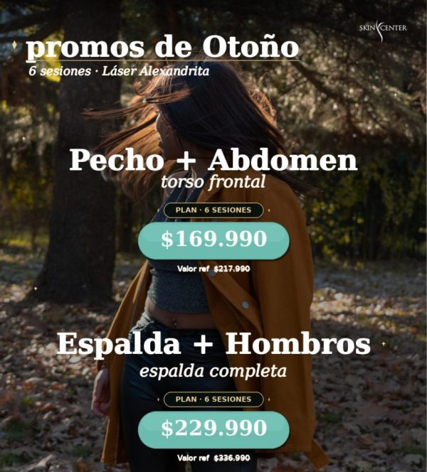 Depilación Láser Alex - Pecho + Abdomen + Espalda + Hombros