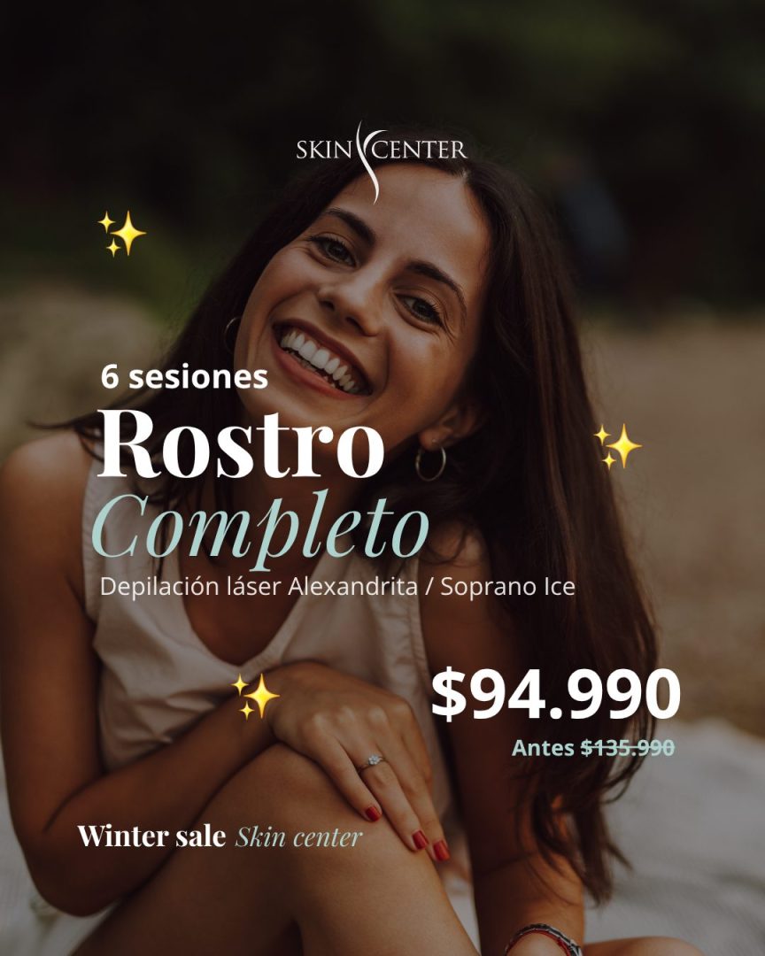 Depilación Láser Alexandrita – 6 ses Rostro Completo