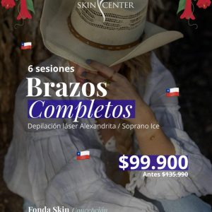 Fonda Skin - Depilación láser 6 sesiones Brazos Completos $99.900