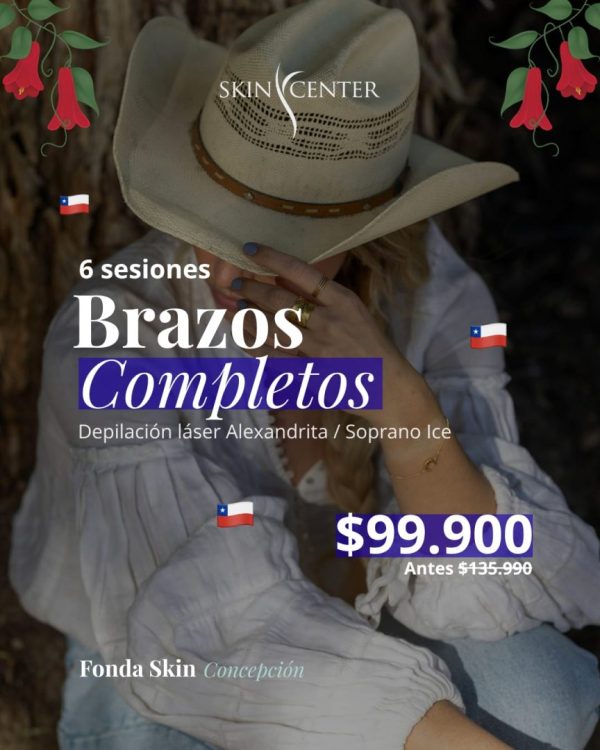 Fonda Skin - Depilación láser 6 sesiones Brazos Completos $99.900