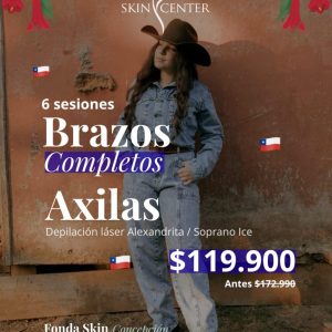 Fonda Skin - Depilación láser 6 sesiones Brazos Completos + Axilas $119.900