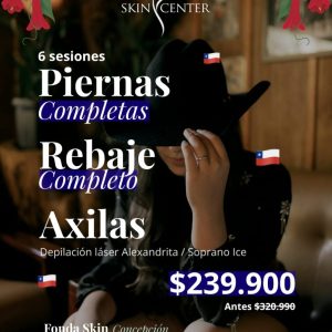 Fonda Skin - Depilación láser 6 sesiones Piernas Completas + Rebaje Completo + Axilas $239.900