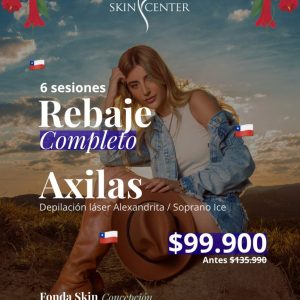 Fonda Skin - Depilación láser 6 sesiones Rebaje Completo + Axilas $99.900