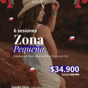 Fonda Skin - Depilación láser 6 sesiones Zona Pequeña a elección $34.900