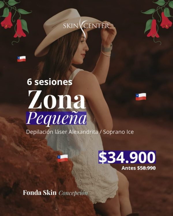 Fonda Skin - Depilación láser 6 sesiones Zona Pequeña a elección $34.900